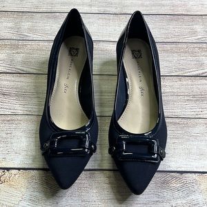 Anne Klein Iflex Melanie Patent Leather Buckle Kitten Heels